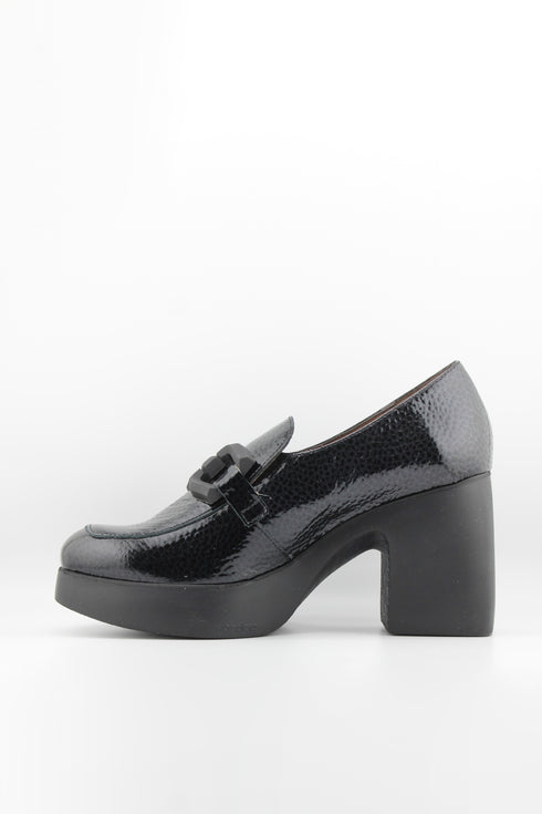 Wonders Chunky Block Heel Patent Loafers